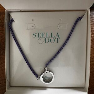 Stella & Dot Lavender Charm Keeper Necklace with Silver Clasp - Brand New in Box